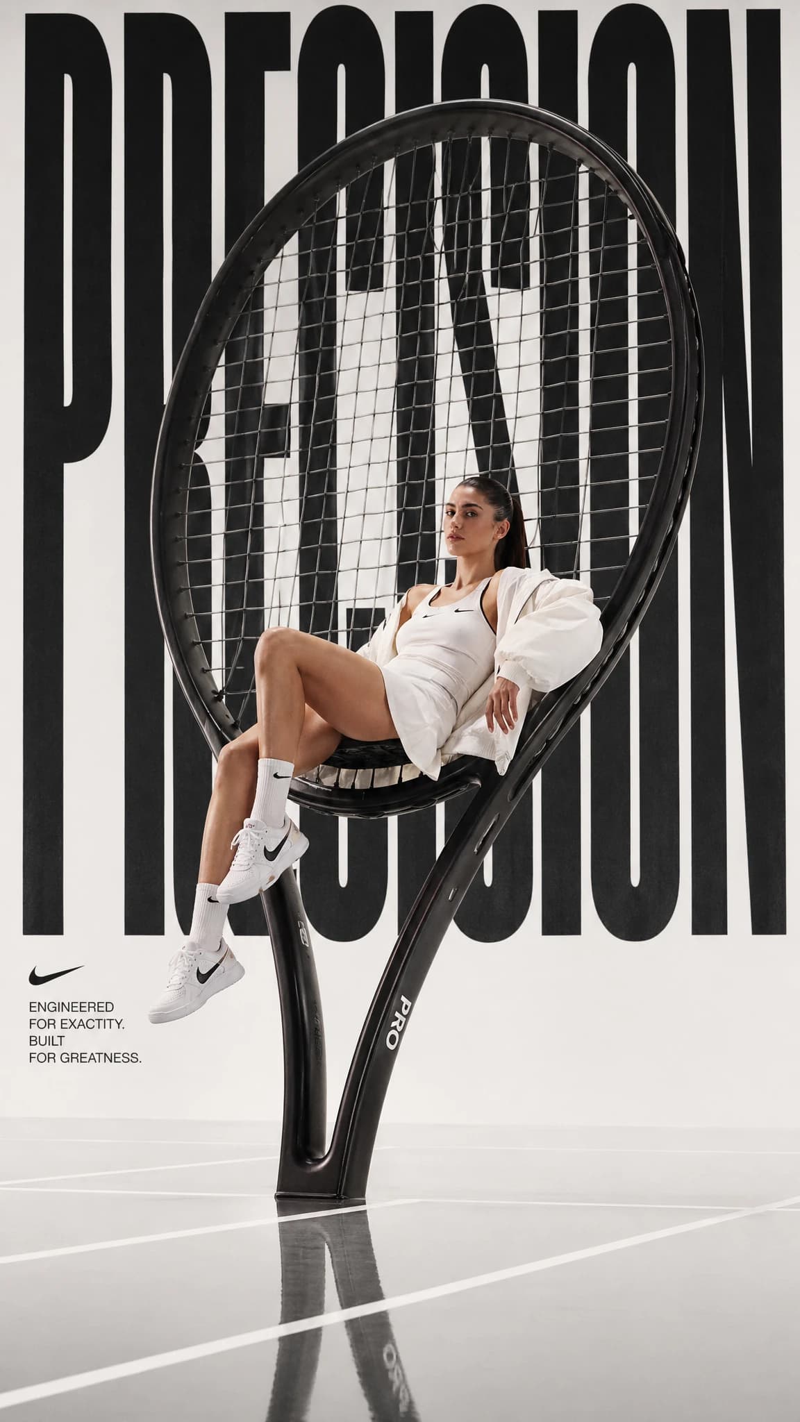 Avant-garde sports fashion advertisement