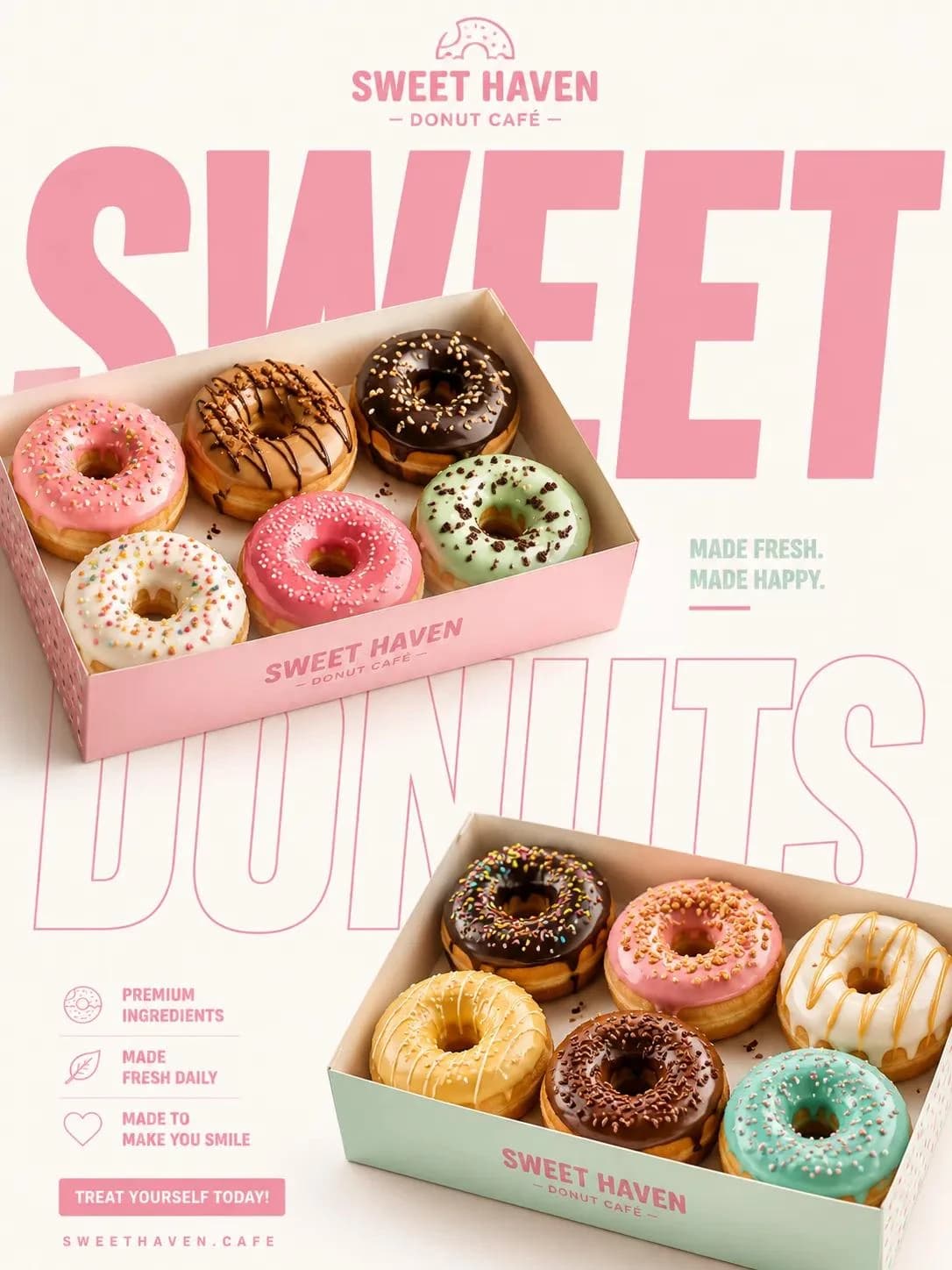 Premium donut typography poster