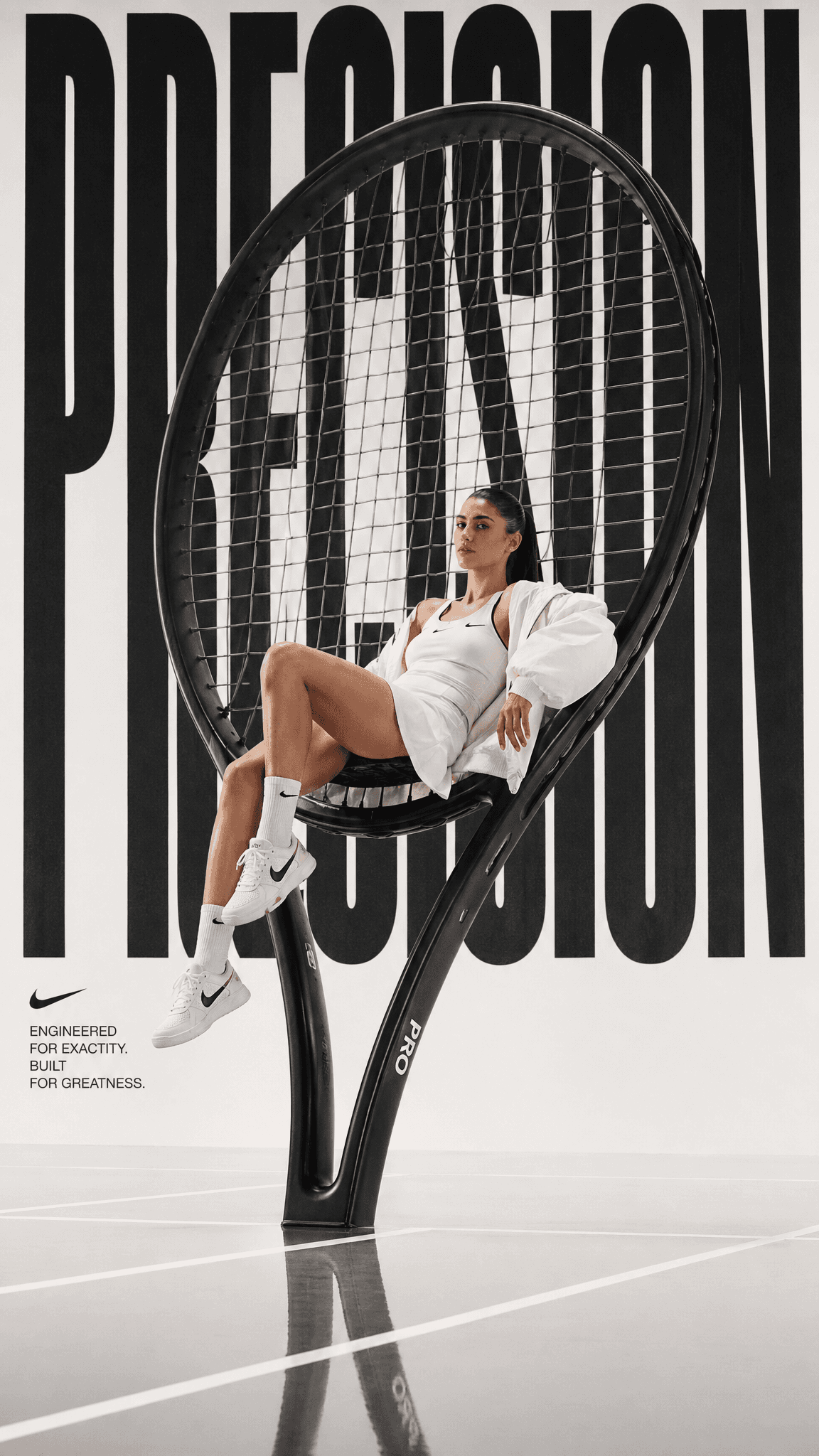 Avant-garde sports fashion advertisement